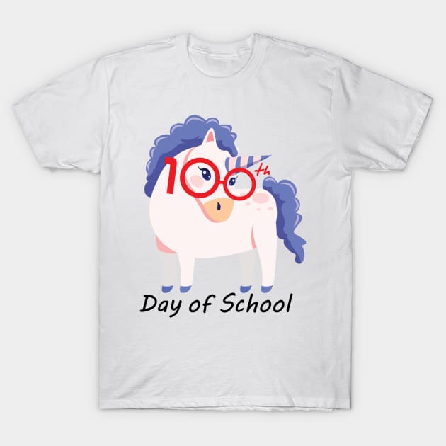 Unicorn 100th Day Of School 100 Days Smarter Gifts T-Shirt by macshoptee